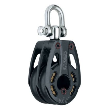 Harken 57 mm Aluminium Low-Load Double Block Swivel