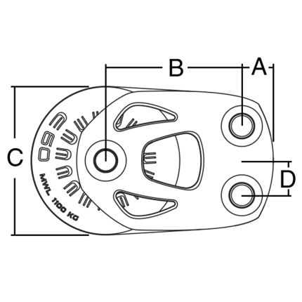 Harken 45 mm Aluminium Element Foot Block