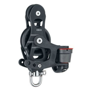 Harken 60 mm Aluminium Element Fiddle Block Swivel Cam Cleat