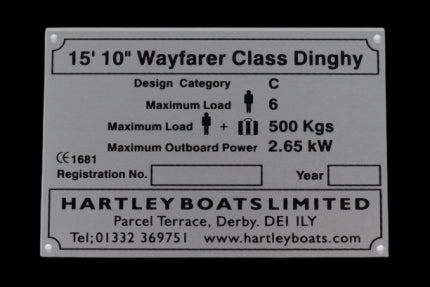 Hartley Boats Wayfarer Builder Plaque
