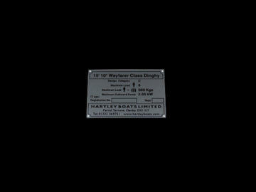 Hartley Boats Wayfarer Builders Plaque