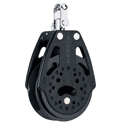 Harken 57mm Single Carbo Ratchet Block with Switchable Ratchet and Swivel