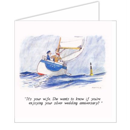 Peyton Enjoying Anniversary Greetings Card