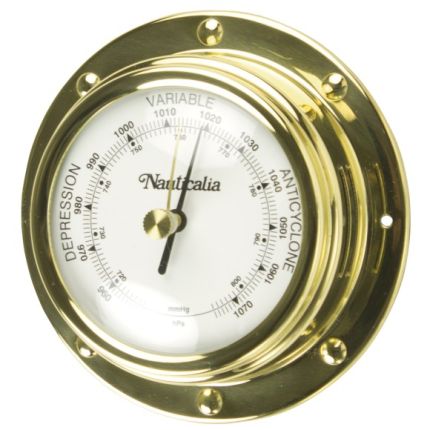 Nauticalia Rivet Style Brass Barometer 98mm