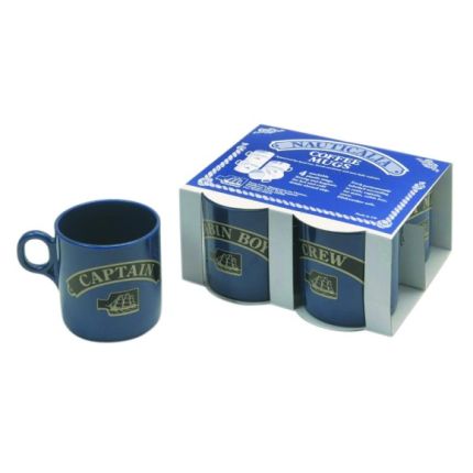 Nauticalia Coffee Mugs - Blue Set Of 4