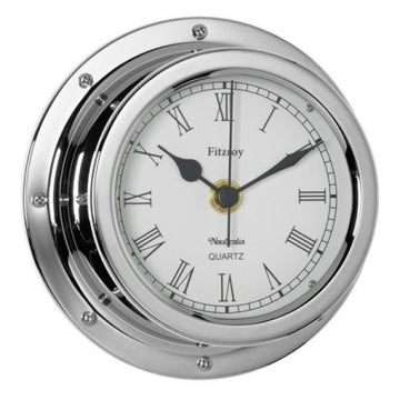 Nauticalia Fitzroy Roman Numerals Clock Chrome