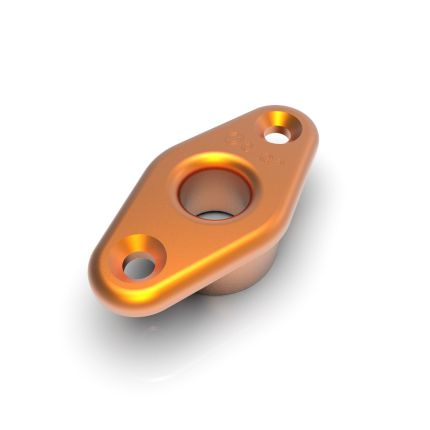 ALU THROUGH DECK BUSH 13MM ID 22MM OD TWO FIXINGS-Orange