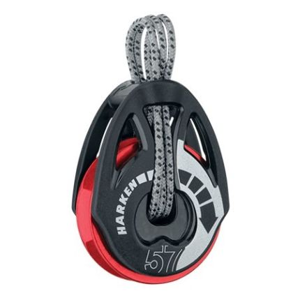 Harken 57mm T2 Soft Attach Ratchamatic Block - Red Sheave
