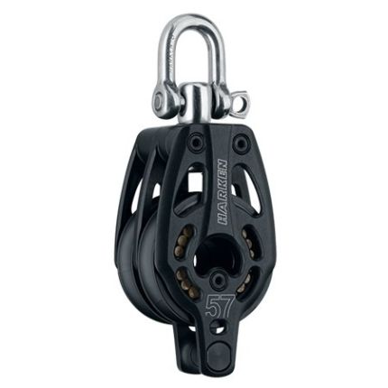 Harken 57 mm Aluminium Double Block Swivel Becket