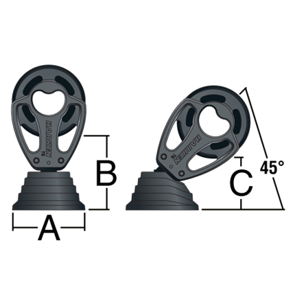 Harken 57 mm Aluminium Stand-Up Block