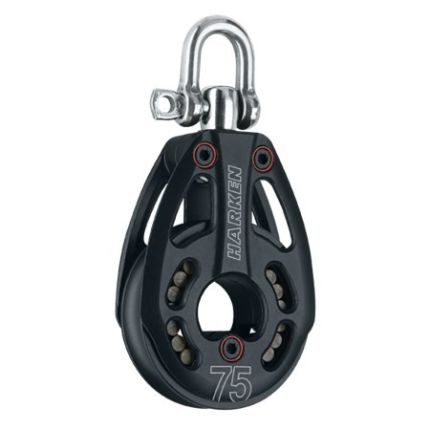 Harken 75 mm Aluminium Low-Load Block Swivel