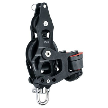 Harken 60 mm Aluminium Element Fiddle Block Swivel Becket Cam Cleat