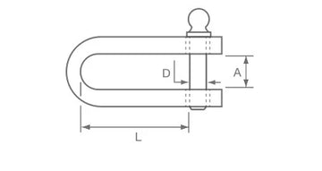 Allen D Strip Shackle with 6mm Screw Pin
