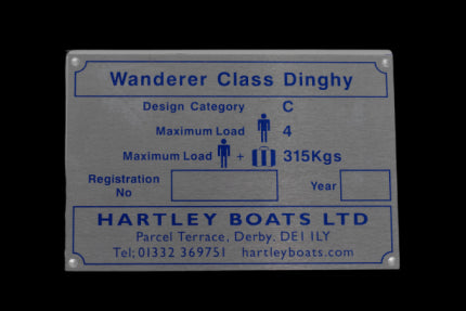 Hartley Boats Wanderer Builder Plaque