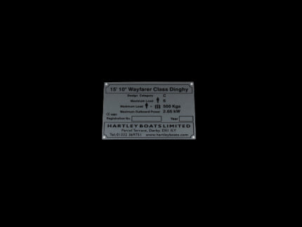Hartley Boats Wayfarer Builders Plaque