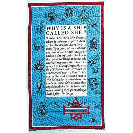 Nauticalia Galley Cloth - Why Is A Ship Called She?