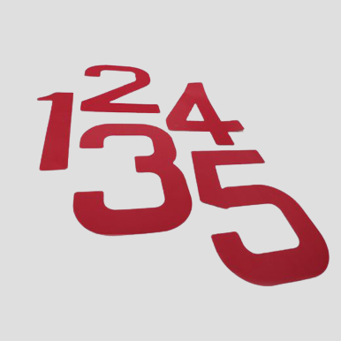 12" Sail Numbers in Red
